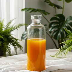 Clear Glass Drinking Bottle with Glass Airtight Lid – Freshness in Every Pour