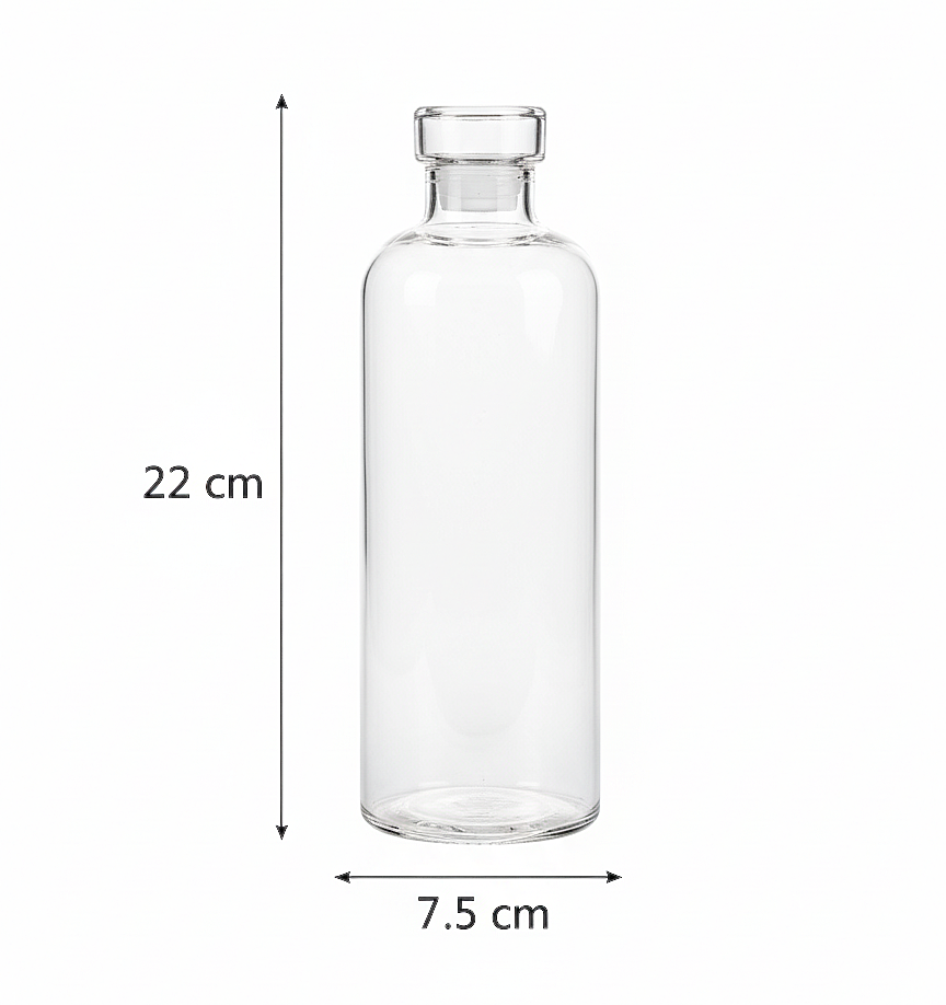 Clear Glass Drinking Bottle with Glass Airtight Lid – Freshness in Every Pour