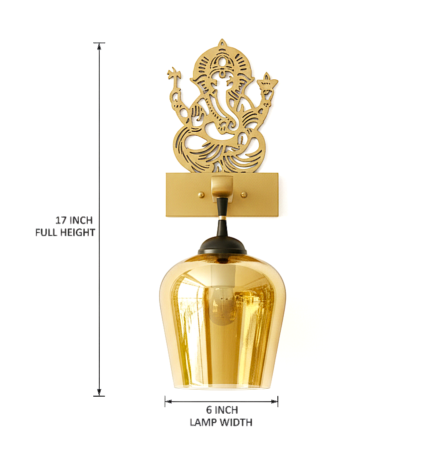 Ganesha-Inspired Decorative Wall Light(Gold)