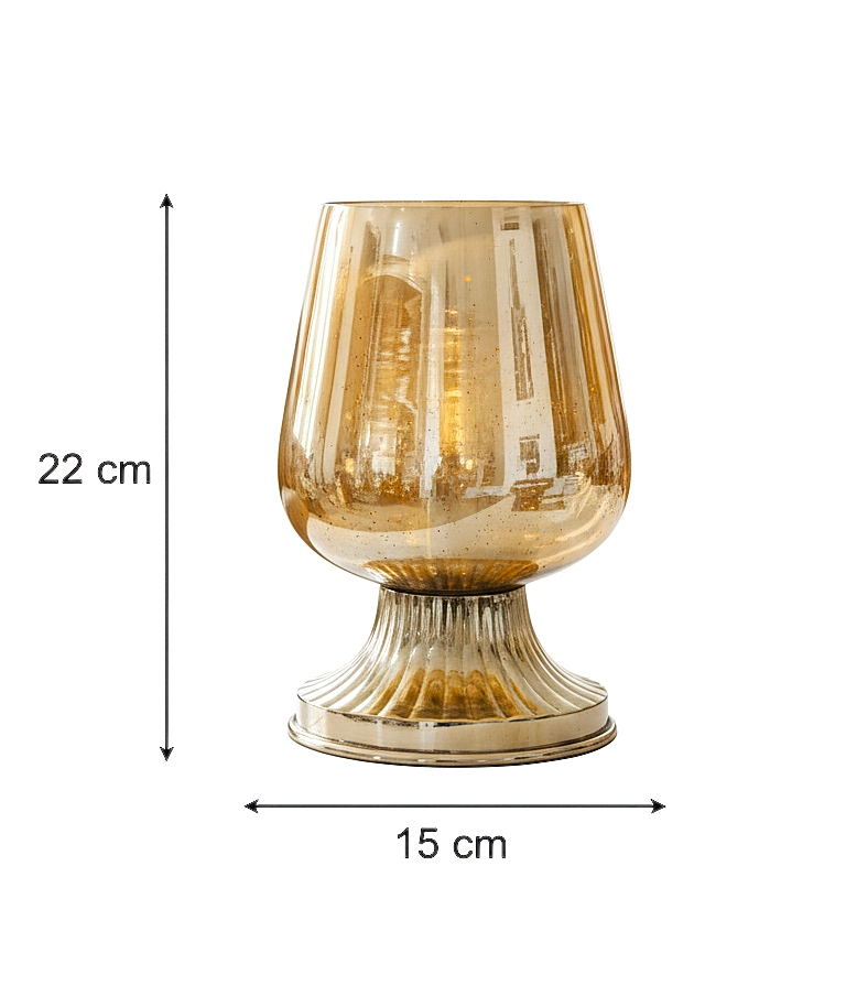 Amber Glow Pedestal Candle Holder