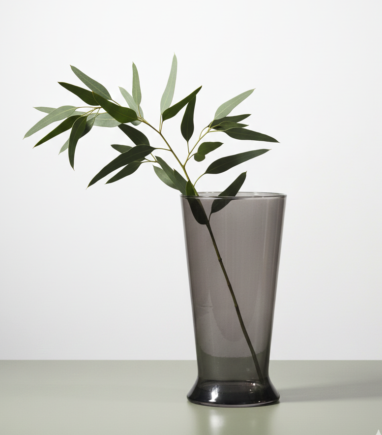 Smoked Grey Tall Glass Vase