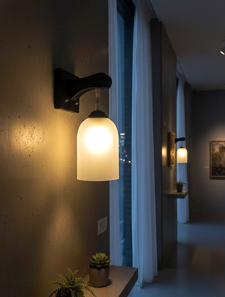 Modern Frosted Glass Wall Light