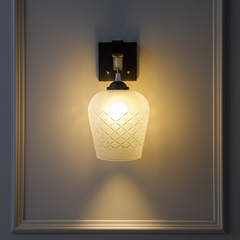 Luminous Diamond-Cut Frosted White Glimmer Wall Lamp