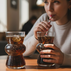 Sculpted Café Glass Tumblers (Set of 2)