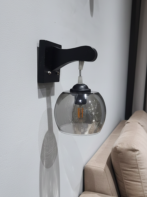 Smoked Glass Wall Light / Wall Sconce