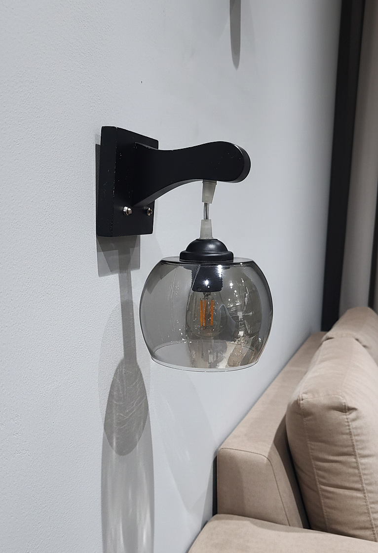 Smoked Glass Wall Light / Wall Sconce