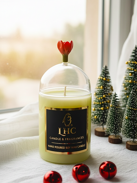 Festive Glass Dome Soy Wax Candle