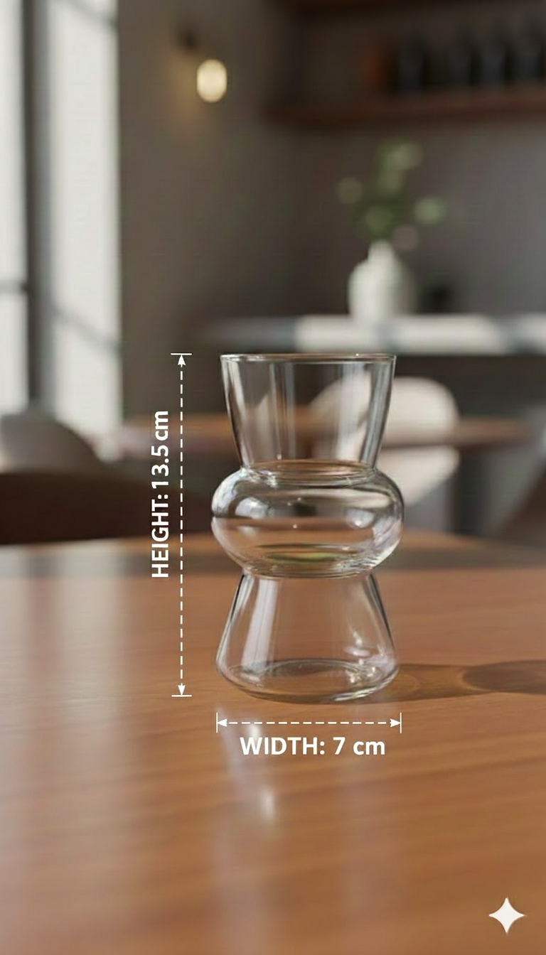 Sculpted Café Glass Tumblers (Set of 2)