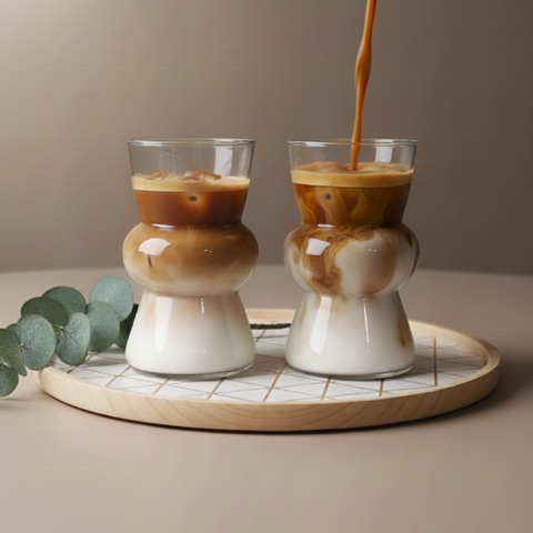 Sculpted Café Glass Tumblers (Set of 2)