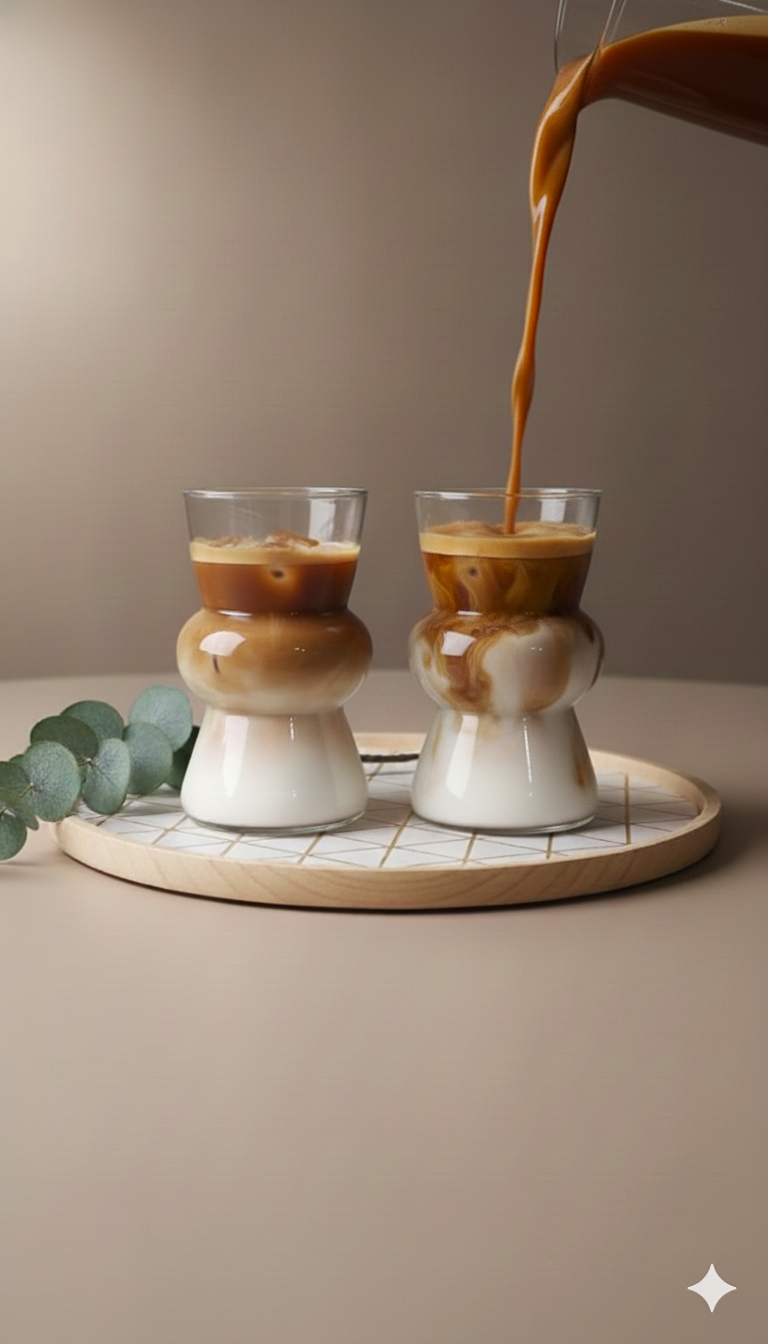 Sculpted Café Glass Tumblers (Set of 2)