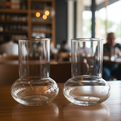 Bubble-Base Bottom Rounded Glass Tumbler [Set of 2]