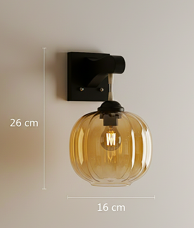 Amber Globe Wall Sconce