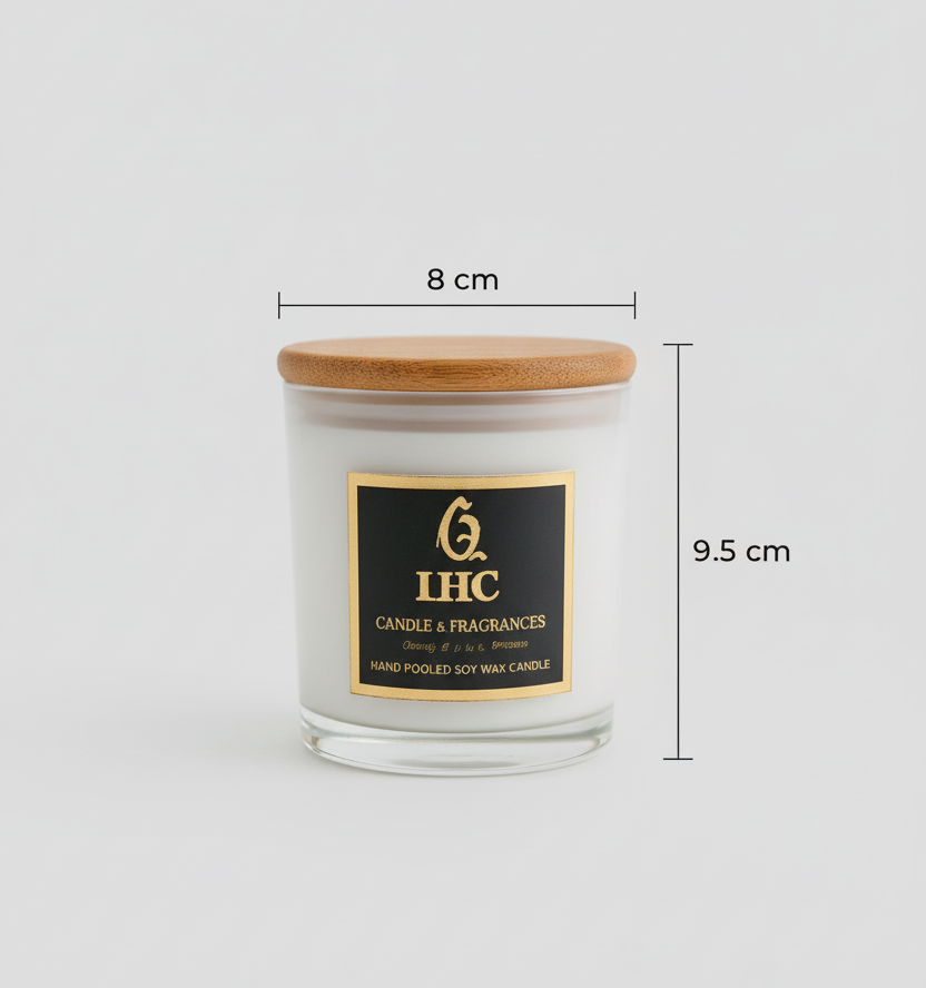 Luxe Premium Soy Wax Candle With Wooden Airtight Lid (White)