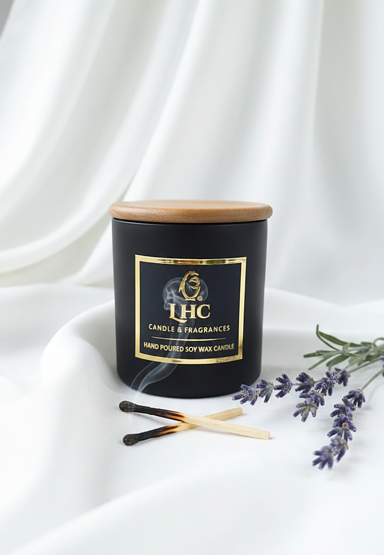 Midnight Matte Black – Luxury Soy Candle With Wooden Airtight Lid [Matte Black]