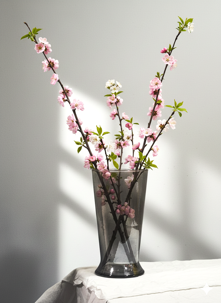 Smoked Grey Tall Glass Vase