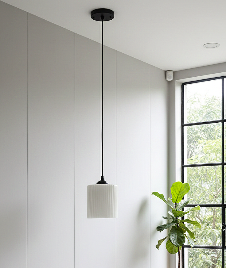 Minimal Frosted Cylinder Pendant Light