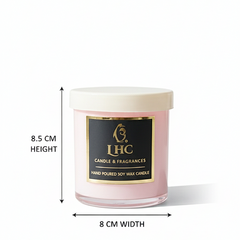 Blush Blossom – Luxury Soy Wax Candle With White Glass Lid (Pink)