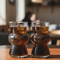 Sculpted Café Glass Tumblers (Set of 2)