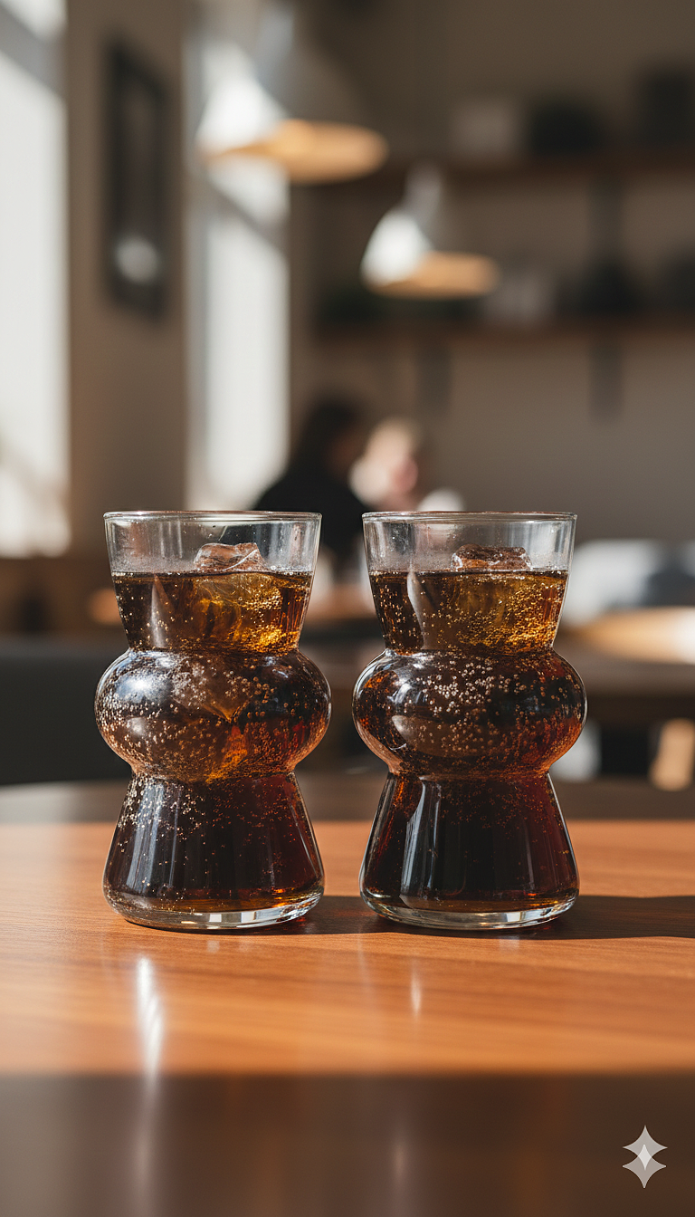 Sculpted Café Glass Tumblers (Set of 2)