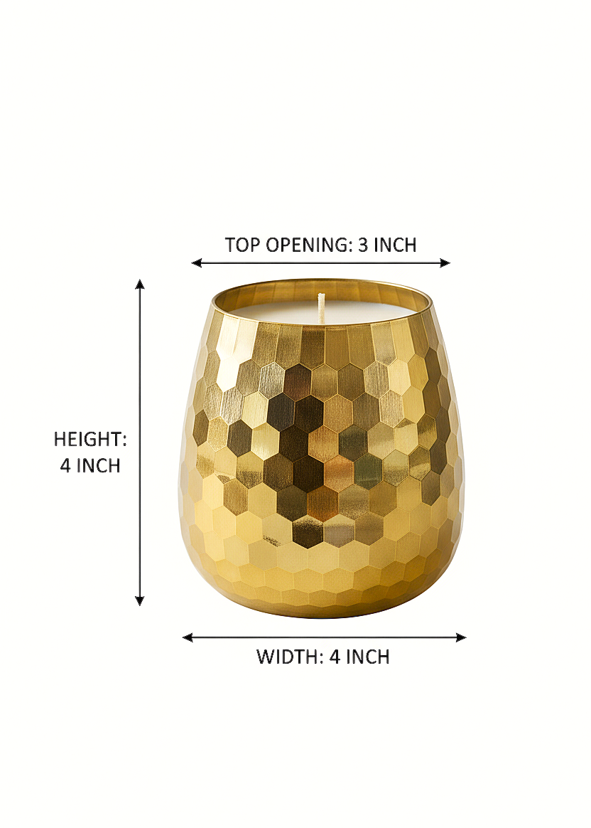 Luxury Gold Textured Soy Wax Candle