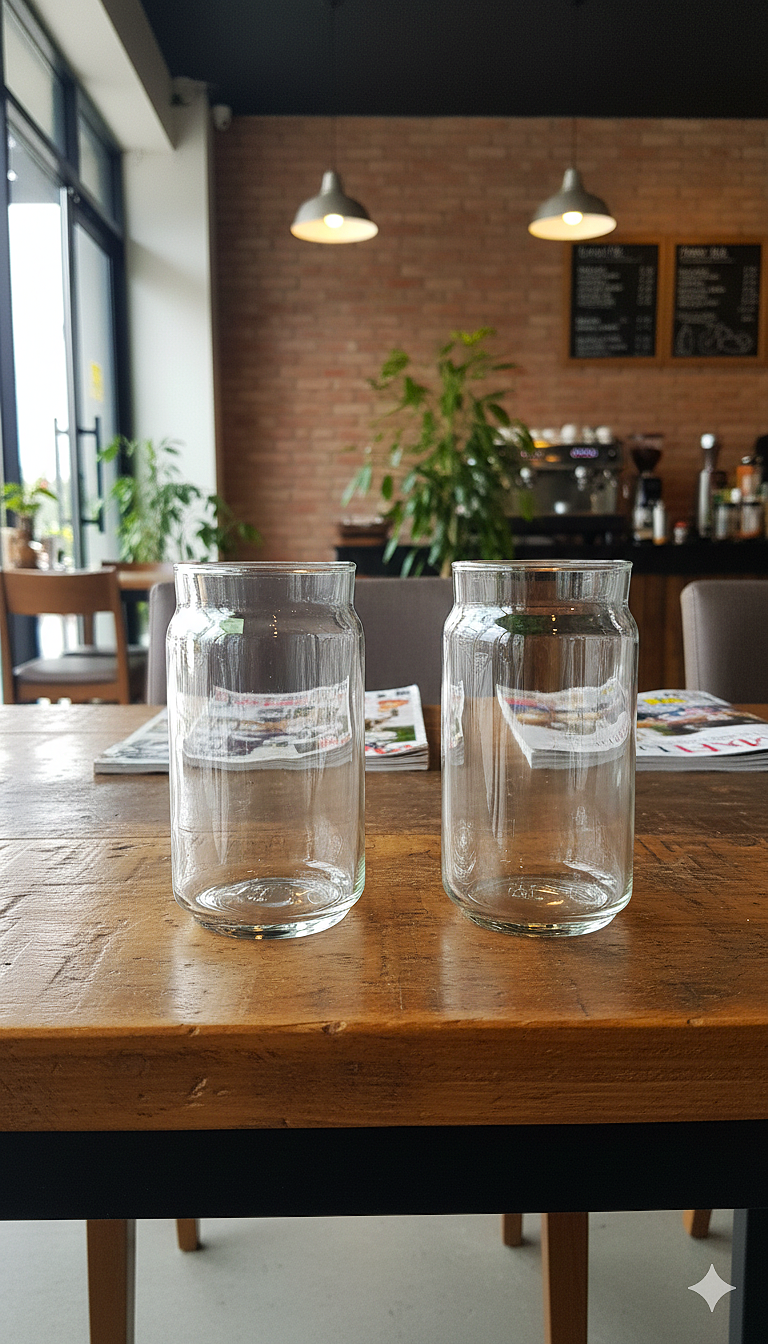 Modern Clear Glass Juice Tumblers (Set of 2)