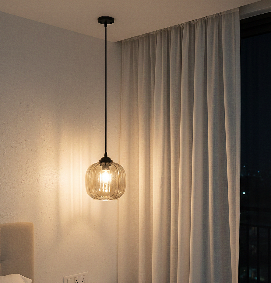 Aurora Radiant Glow Black Ceiling Pendant Lamp (Black)