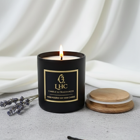 Midnight Matte Black – Luxury Soy Candle With Wooden Airtight Lid [Matte Black]