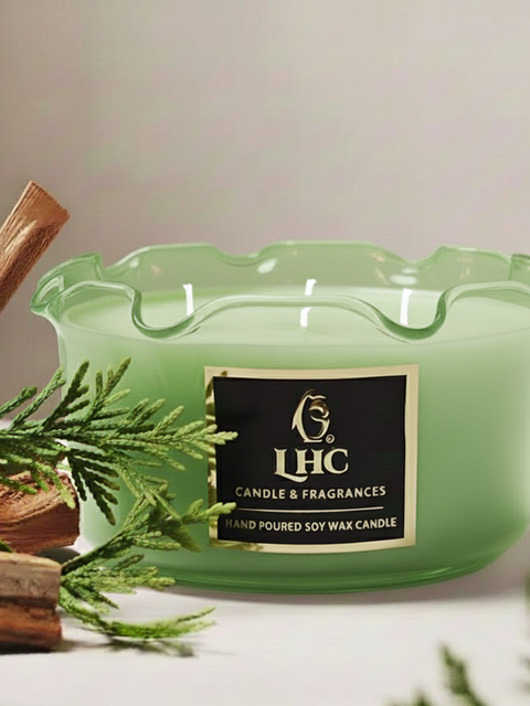 Luxury Green Glass Soy Wax Candle (3-Wick)