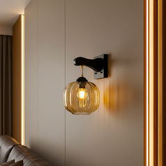 Amber Globe Wall Sconce