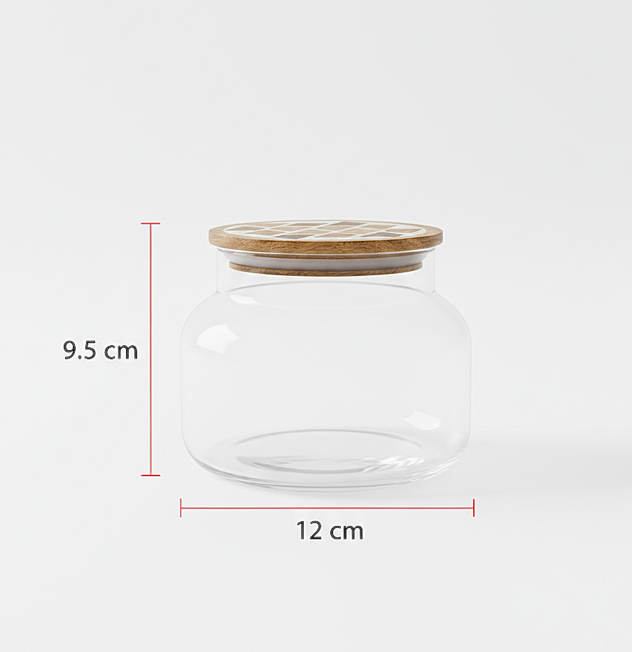 EcoSeal Glass Storage Jars with Wooden Lids (Set of 2)