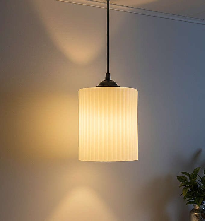 Minimal Frosted Cylinder Pendant Light