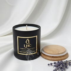 Midnight Matte Black – Luxury Soy Candle With Wooden Airtight Lid [Matte Black]