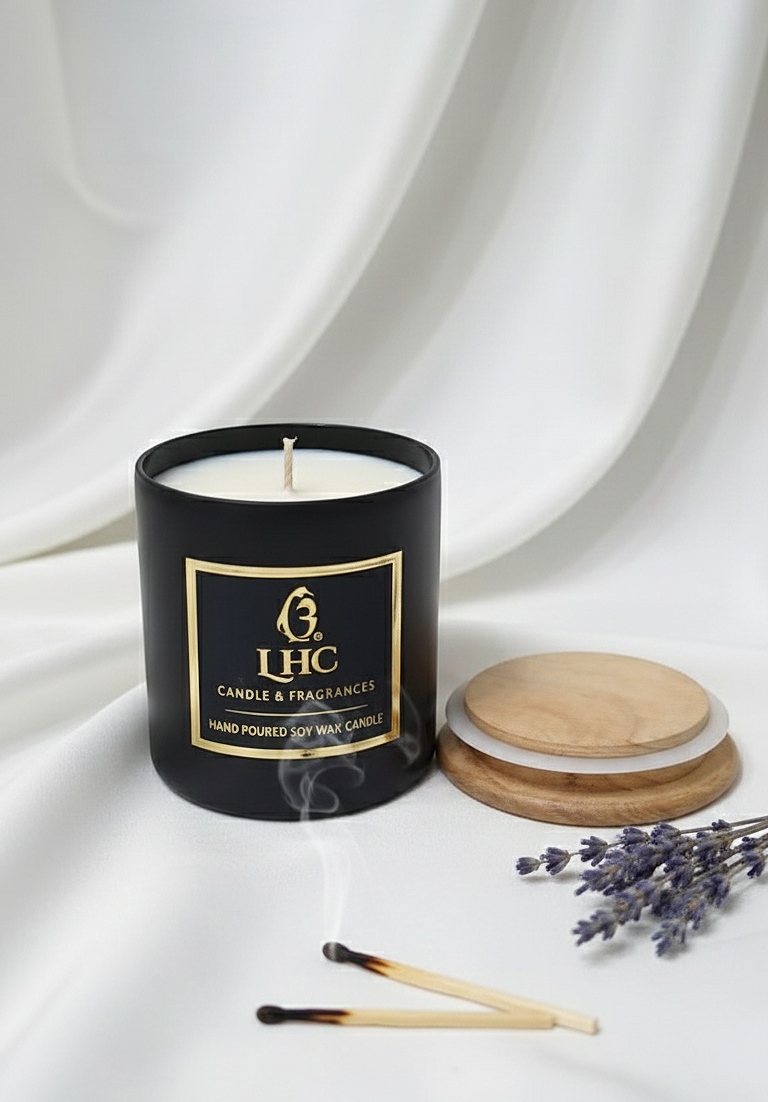Midnight Matte Black – Luxury Soy Candle With Wooden Airtight Lid [Matte Black]