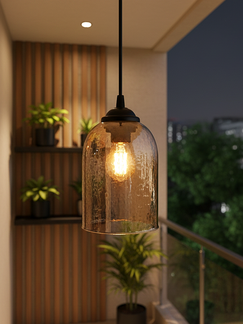 Amber Hammered Glass Wall Sconce(Green)