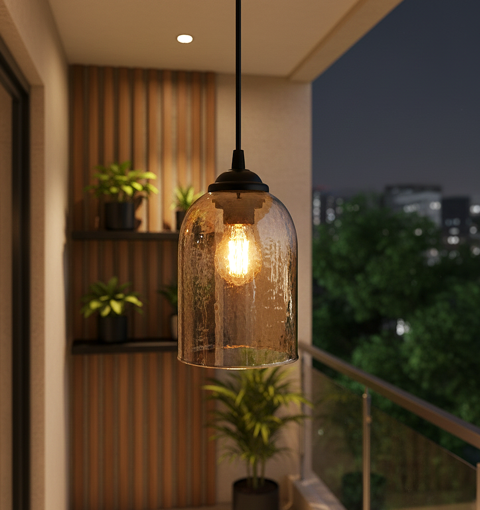 Amber Hammered Glass Wall Sconce(Green)