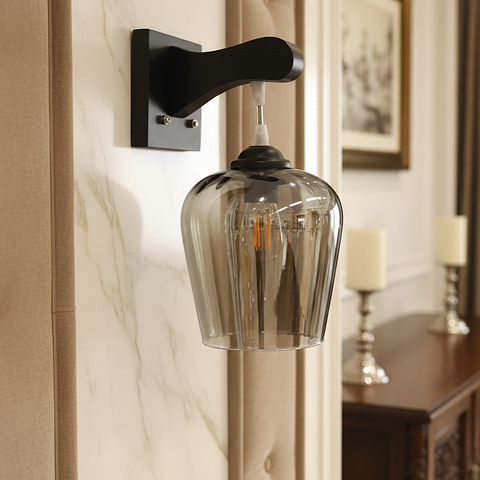 Black Lustrous Glow Modern Wall Lamp