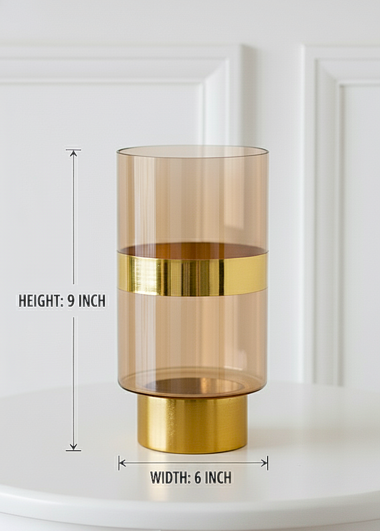 Auric Band Luxe Glass Vase