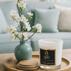 Luxe Premium Soy Wax Candle With Wooden Airtight Lid (White)
