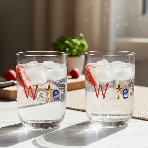 “Water” Handcrafted Glass Tumblers (Set of 2)