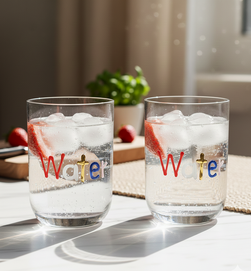 “Water” Handcrafted Glass Tumblers (Set of 2)