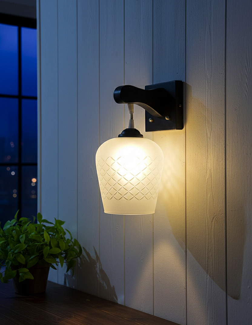 Midnight Lattice Glow Wall Sconce