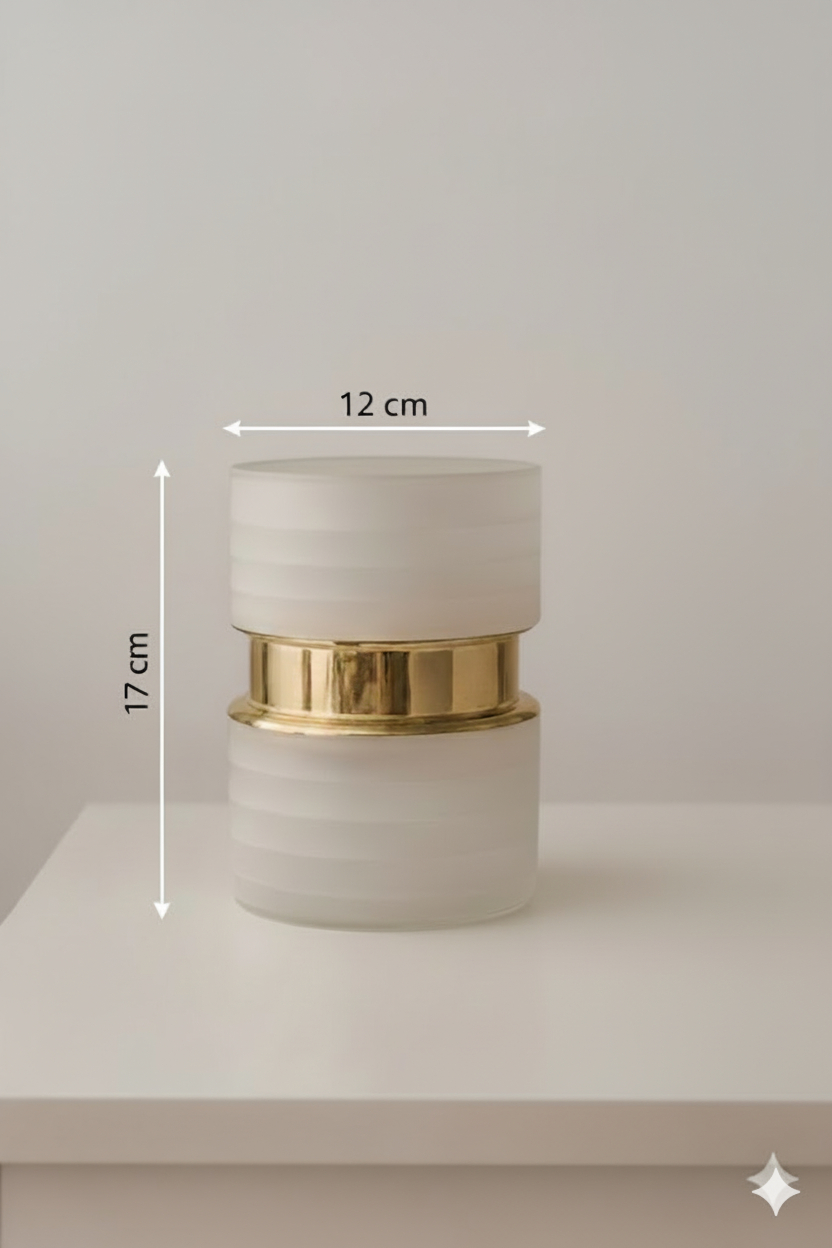 Minimal White & Gold Floral Vase