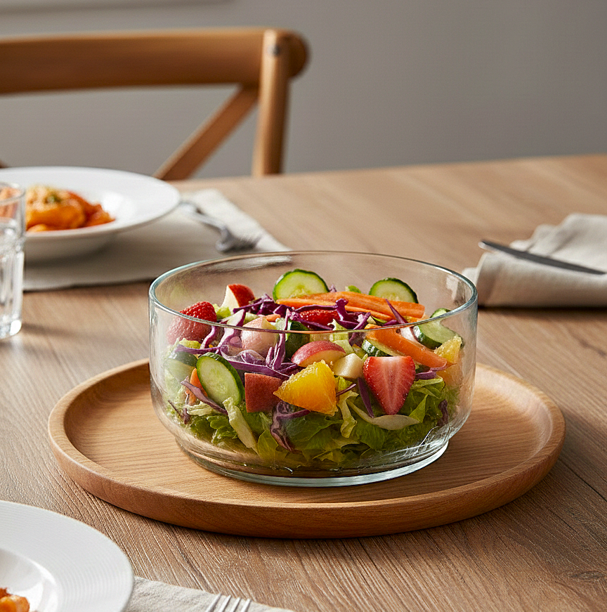 Clear Glass Serving Bowl – Everyday Dining Essential [BM Bowl]