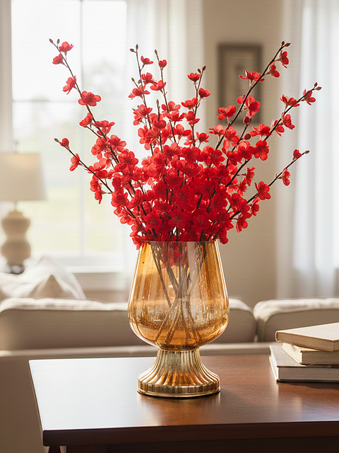 ✨ Amber Glow Pedestal Glass Vase