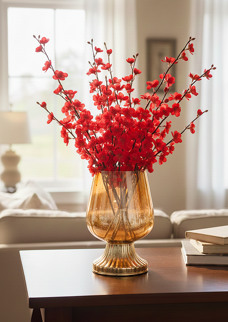 ✨ Amber Glow Pedestal Glass Vase