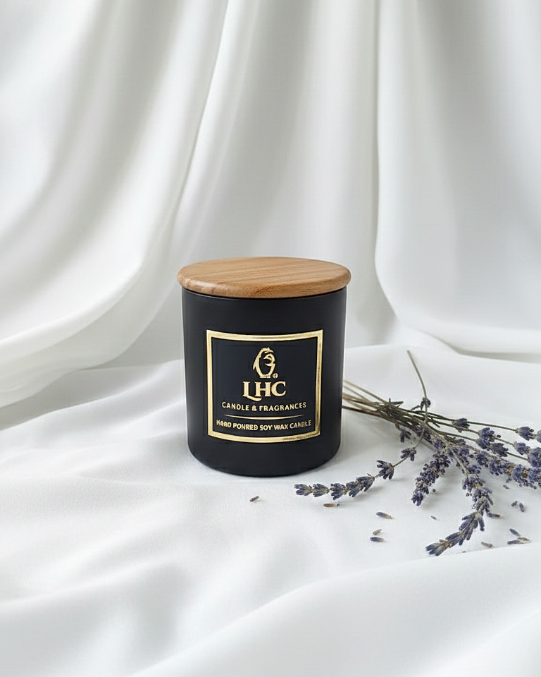 Midnight Matte Black – Luxury Soy Candle With Wooden Airtight Lid [Matte Black]