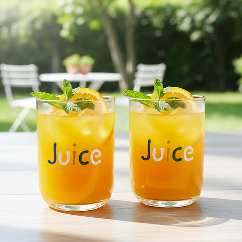 “Juice” Handcrafted Crystal-Clear Glass Tumbler [Pack Of 2]