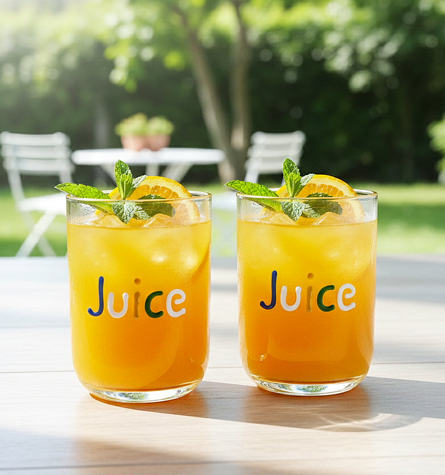 “Juice” Handcrafted Crystal-Clear Glass Tumbler [Pack Of 2]