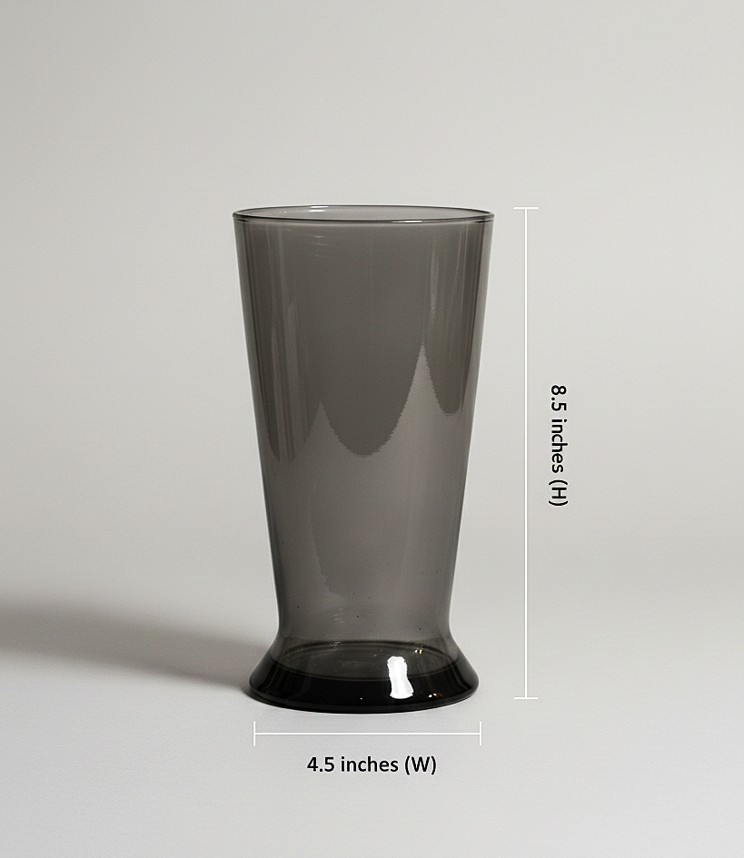 Smoked Grey Tall Glass Vase