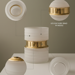 Minimal White & Gold Floral Vase